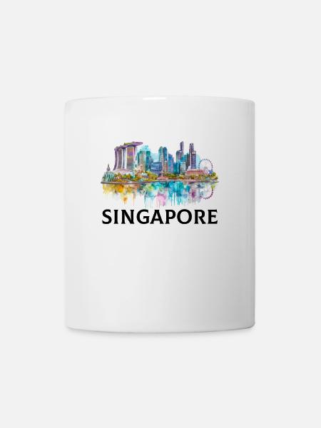 singapore skyline vintage, singapore - Tasse - Weiß