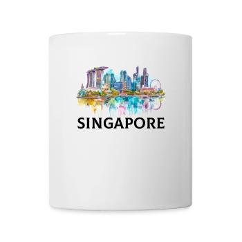 singapore skyline vintage, singapore - Tasse - Weiß - Vorne