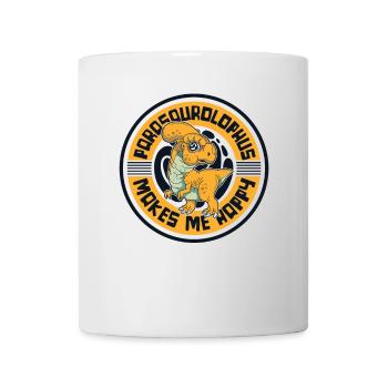 Makes Me Happy Parasaurolophini Dinosaur - Mug - white - Front