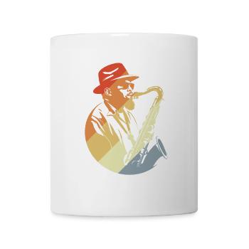 Saxophone Player Retro - Mug - white - Front