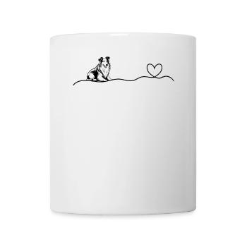 Rough Collie Lover - Rough Collie Heartbeat Heart - Mug - white - Front