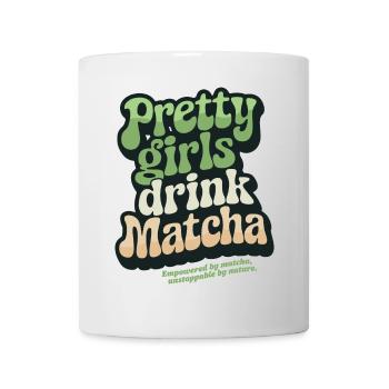 « Pretty Girls Drink Matcha », thé vert rétro - Mug blanc - blanc - Devant