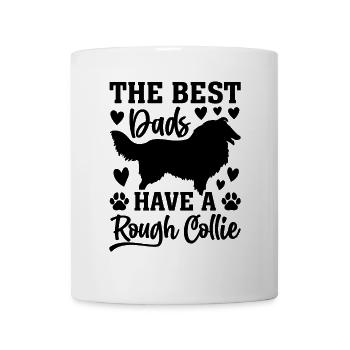 Les meilleurs papas ont un Rough Collie - Mug blanc - blanc - Devant