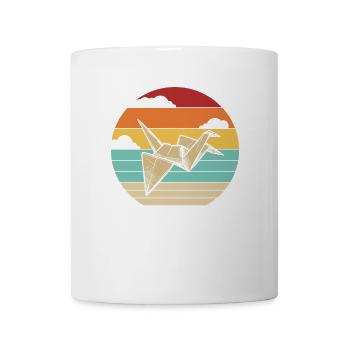 Retro Papierkranich Falten Eule Meister Origami - Tasse - Weiß - Vorne