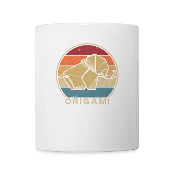 Retro Papierkranich Falten Eule Meister Origami - Tasse - Weiß - Vorne