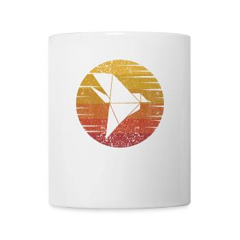 Retro Eule Papierkranich Falten Meister Origami - Tasse - Weiß - Vorne