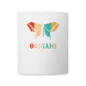 Rétro pliant hibou grue en papier maître origami - Mug blanc - blanc - Devant