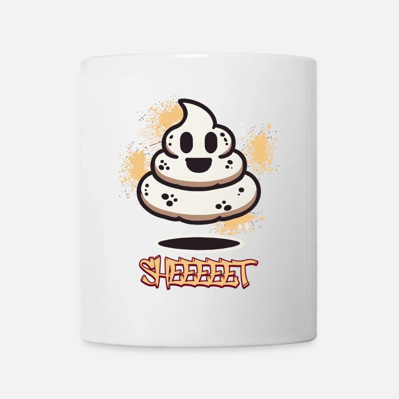 Drôle Caca Pile Fantôme Caca d’Halloween - Mug blanc - blanc