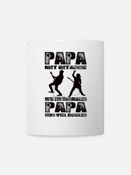 Papa avec une guitare comme un papa normal, mais plus frais - Mug blanc - blanc