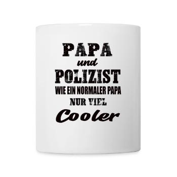 Papa et policier - Mug blanc - blanc - Devant