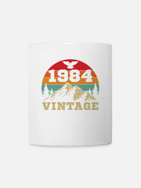 1984 Vintage Anniversaire Rétro Cadeau - Mug blanc - blanc