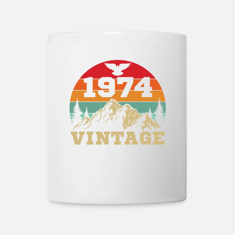 1974 Vintage Anniversaire Rétro Cadeau - Mug blanc - blanc