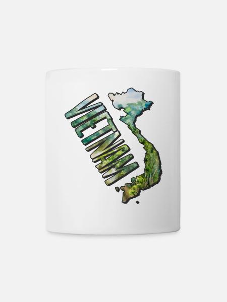 Carte à l’aquarelle Vietnam - Mug blanc - blanc