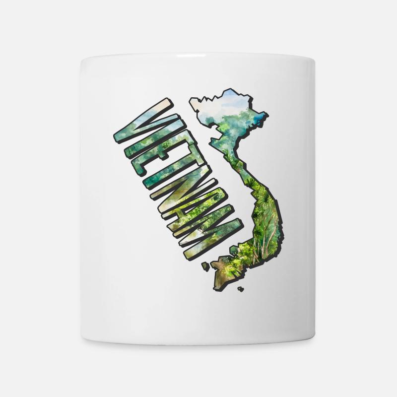 Carte à l’aquarelle Vietnam - Mug blanc - blanc