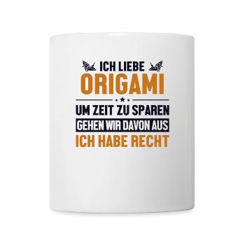 Origami hat immer Recht Owl Paper Crane Folding - Tasse - Weiß - Vorne