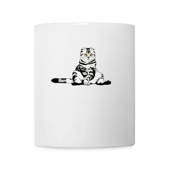 Lustige übergewichtige Katze - Tasse - Weiß - Vorne