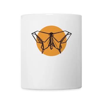 Lineart grue en papier pliante hibou maître origami - Mug blanc - blanc - Devant