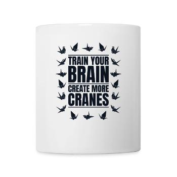 Entraînez votre cerveau Créez plus de grues pliant Owl - Mug blanc - blanc - Devant