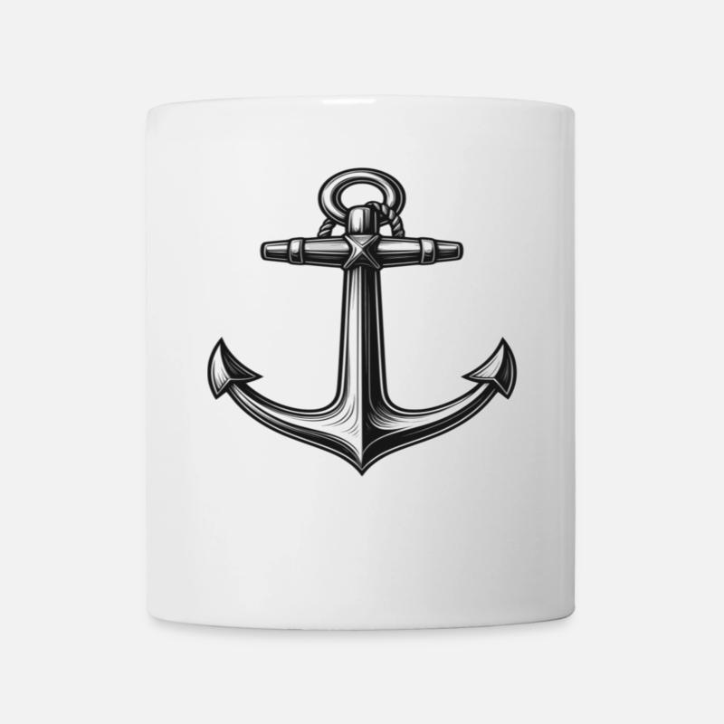 Maritimes Anker Design - Tasse - Weiß