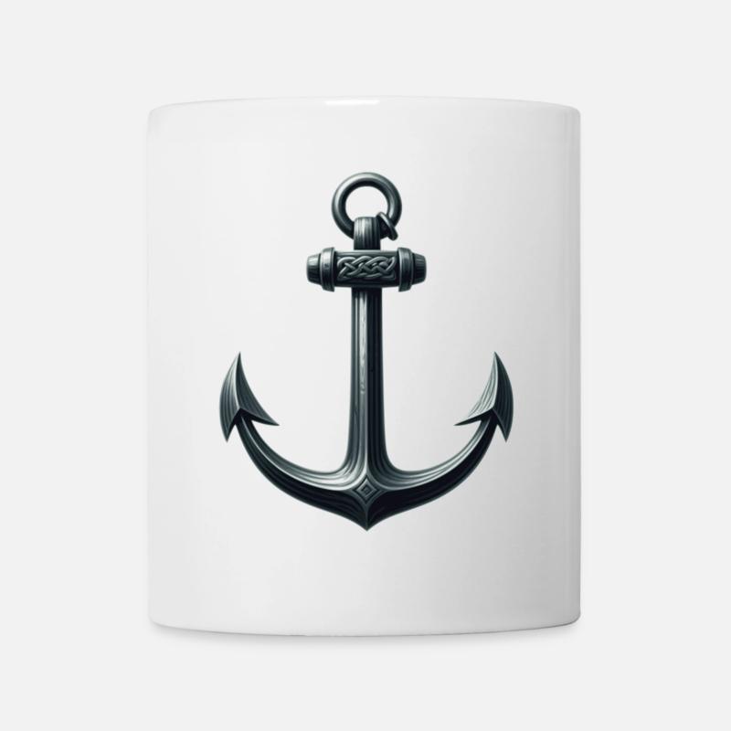 Historischer Anker mit Nautischem Design - Tasse - Weiß