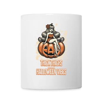 Funny Halloween with pumpkin and vibes - Mug - white - Front