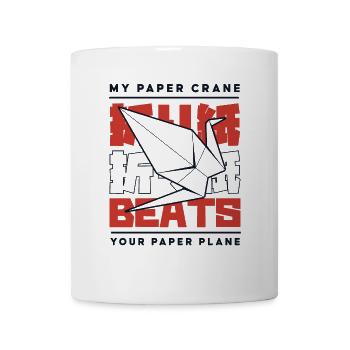 My Paper Crane Beats Your Paper Plane Owl Folding - Mug - white - Front