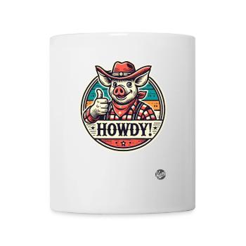 Western Parody Cowboy Pig Howdy - Mug - white - Front