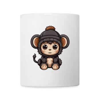 Monkey Winter Animal Baby Comic - Mug - white - Front