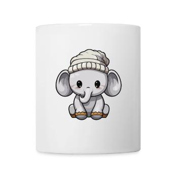 Elephant Winter Animal Baby Comic - Mug - white - Front