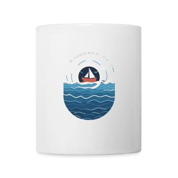 Kapitän Auf Hoher See Mit Bootsmotiv - Tasse - Weiß - Vorne