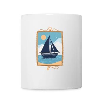 Maritime Sailboat by the Sea Mural - Mug - white - Front