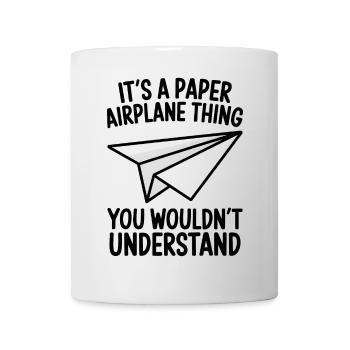 Avion en papier disant blague Avion en papier cadeau - Mug blanc - blanc - Devant