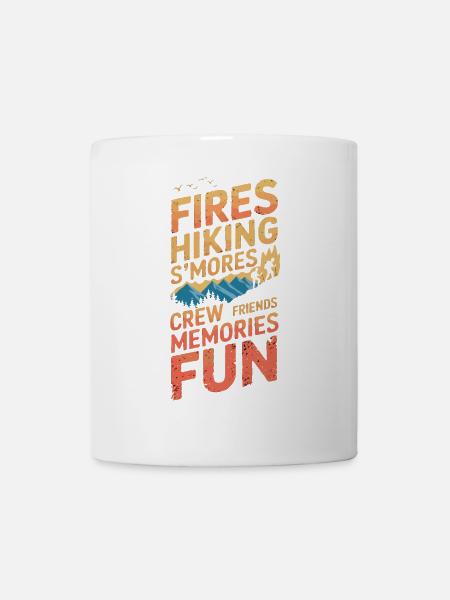 Fires Hiking Smores Camping Mountain Camper Hiker - Mug - white