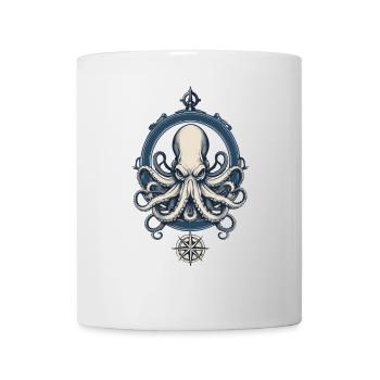 Krake Seeungeheuer Fischer Segelboot Meerliebhaber - Tasse - Weiß - Vorne