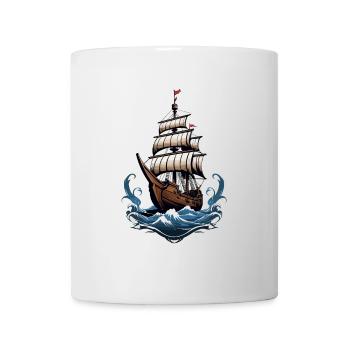 Majestätisches Segelschiff Auf Hoher See - Tasse - Weiß - Vorne
