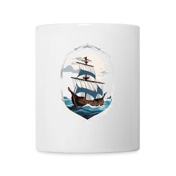 Abenteuerliches Segelschiff Motiv - Tasse - Weiß - Vorne