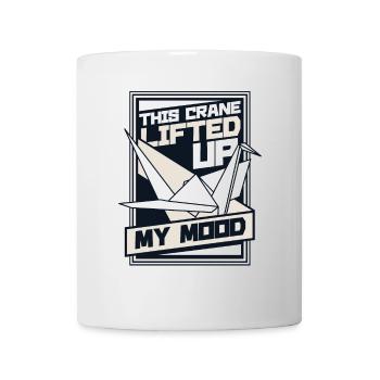 Cette grue a soulevé mon humeur grue en papier pliage - Mug blanc - blanc - Devant