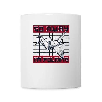 Go Away I'm Folding Paper Crane Folding Owl - Mug - white - Front