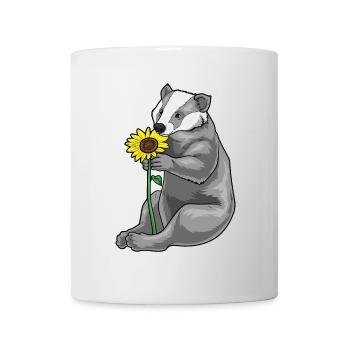 Dachs Sonnenblume - Tasse - Weiß - Vorne