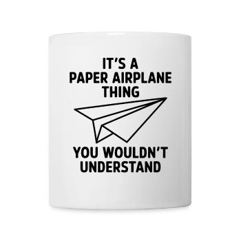 Avion en papier disant blague Avion en papier cadeau - Mug blanc - blanc - Devant