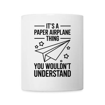 Avion en papier disant blague Avion en papier cadeau - Mug blanc - blanc - Devant