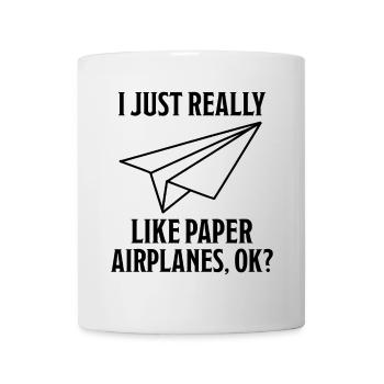 Avion en papier disant blague Avion en papier cadeau - Mug blanc - blanc - Devant