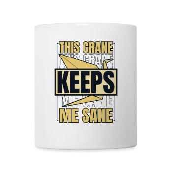 This Crane Keeps Me Sane Owl Paper Crane Folding - Mug - white - Front