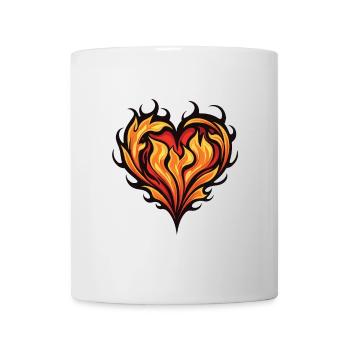 Cœur Feu Amour - Mug blanc - blanc - Devant
