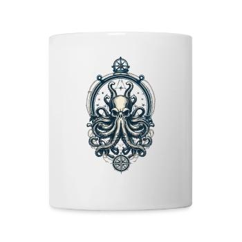 Octopus Sea Monster Pêcheur Voilier Capitaine de mer - Mug blanc - blanc - Devant