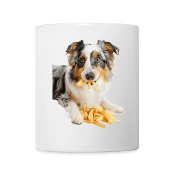 Australischer Schäferhund - Tasse - Weiß - Vorne
