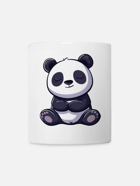 Niedliche Panda Cartoon Illustration - Tasse - Weiß