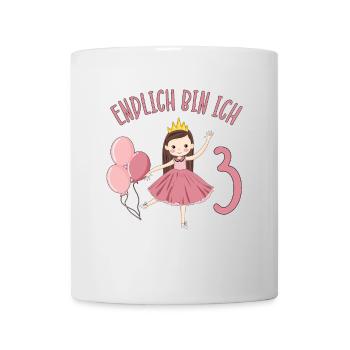 Chemise d’anniversaire princesse enfin 3 ans fille - Mug blanc - blanc - Devant