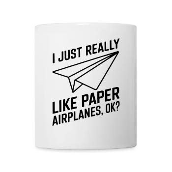 Avion en papier disant blague Avion en papier cadeau - Mug blanc - blanc - Devant