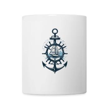 Maritime Adventure Sailboat Anchor - Mug - white - Front